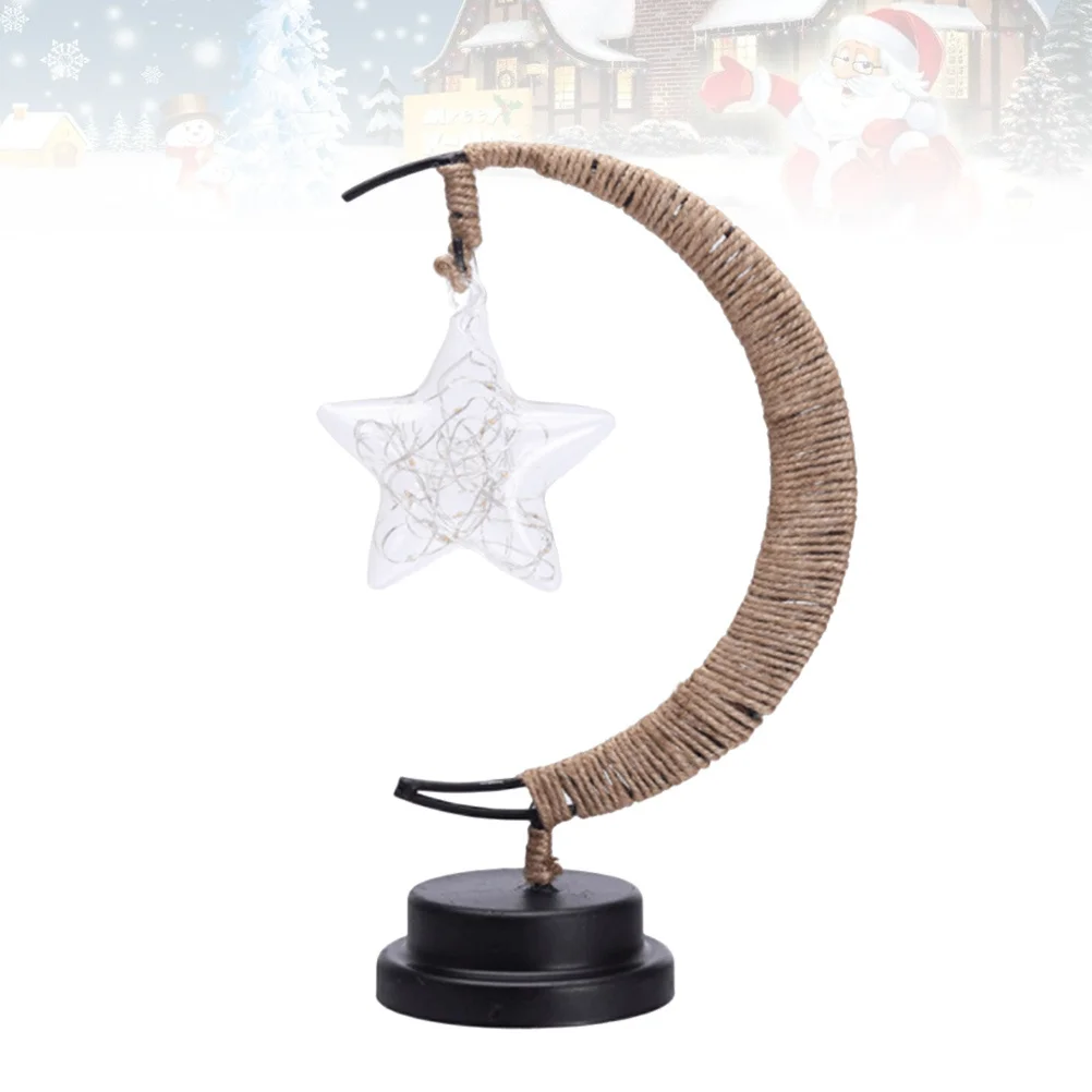 

USB Iron LED Star Moon Shape Night Lamp Saving Bedside Desk Decoration Star Night Lamp
