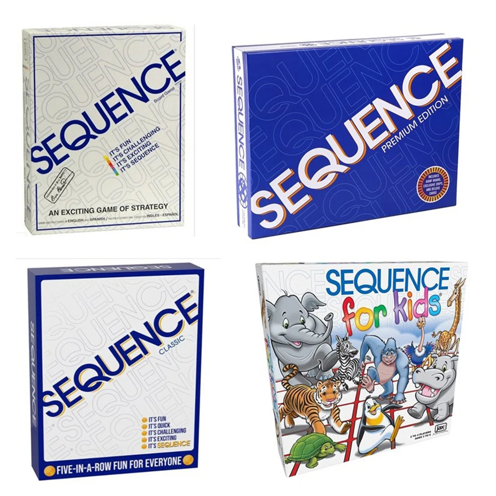 All English sequence premium edition board games Family Party games Gomoku puzzle Intelligent card games 2-8 friends Party games