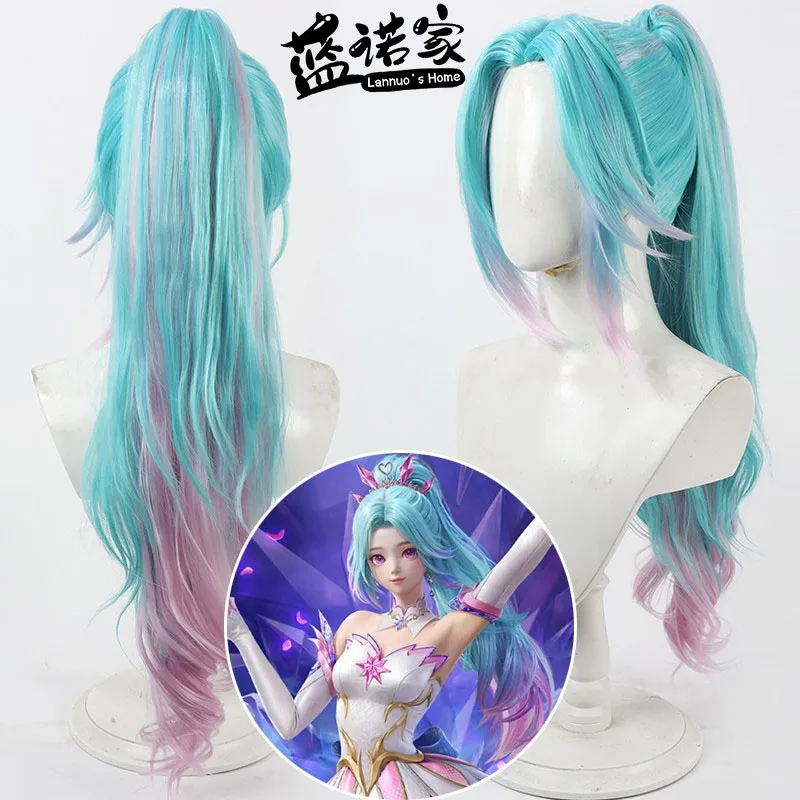 

Game Peace Elite Iris Cos Cosplay Wig Halloween Carnival Party Props Synthetic Hair Heat Resistant Fiber + Wig Cap
