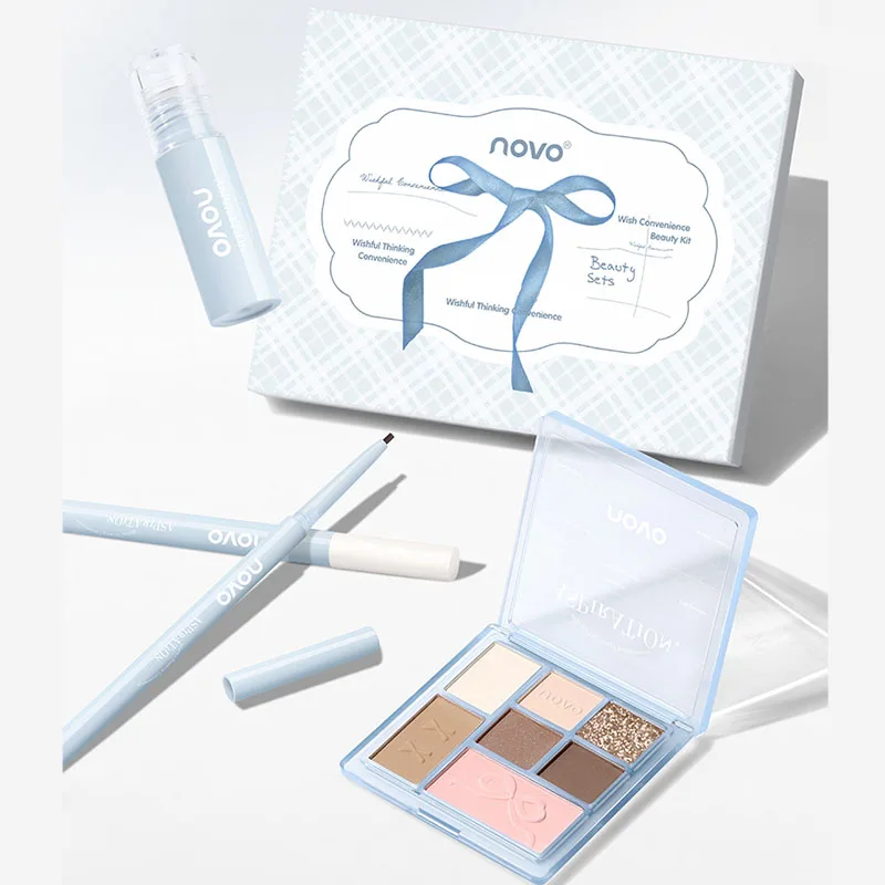 مجموعة مكياج للفتيات المراهقات، مجموعة هدايا مكياج جميلة، تتضمن أحمر الشفاه، ولوحة ظلال العيون، وكحل العيون وقلم الحواجب