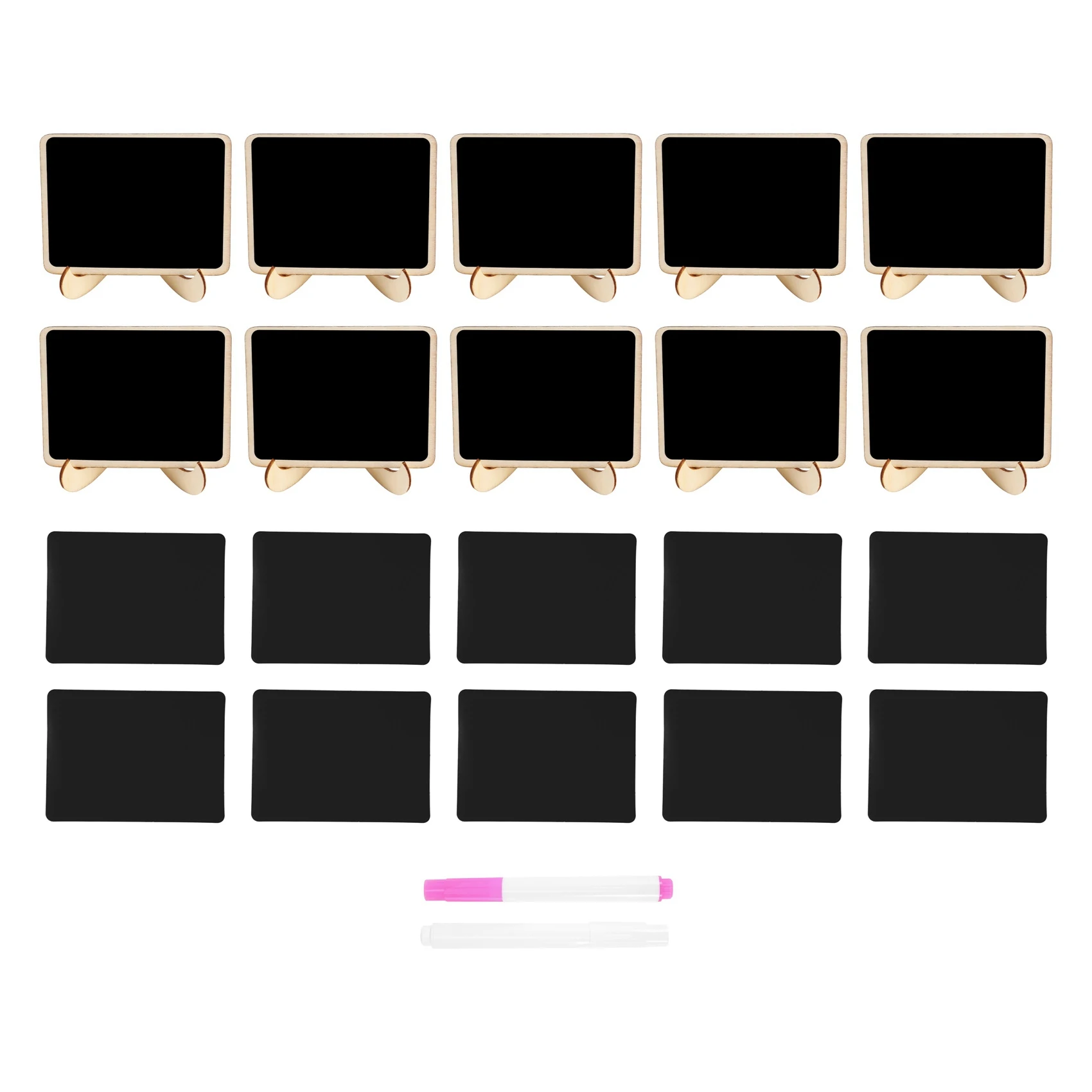 TTKK-미니 칠판 라벨 표지판, 10 팩 프레임 이젤 스탠드 뷔페 음식 표지판, 결혼식 장소 카드 용 나무 칠판