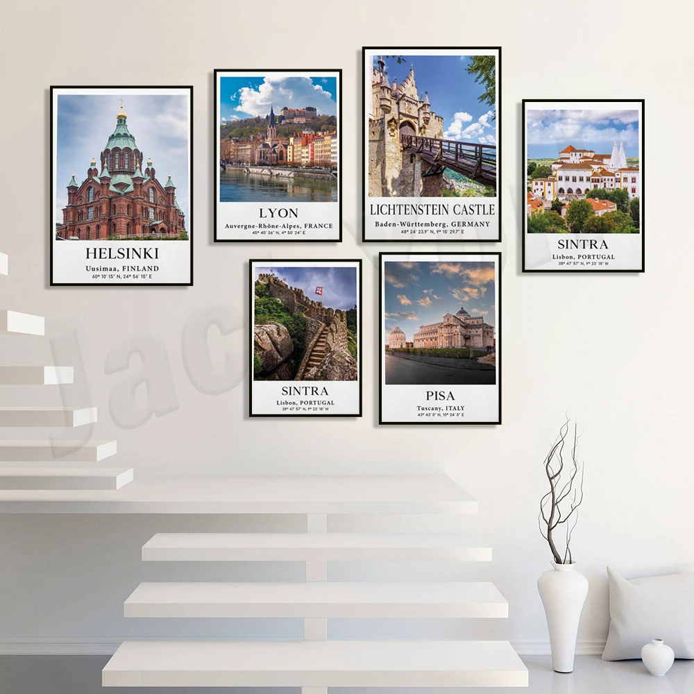 Poste de viaje de Europa, Tallin, Eslovaquia, Francia, Athens, Sintra, mhenland, Alemania, Hamburgo, Italia, Tokio, Asturias, España