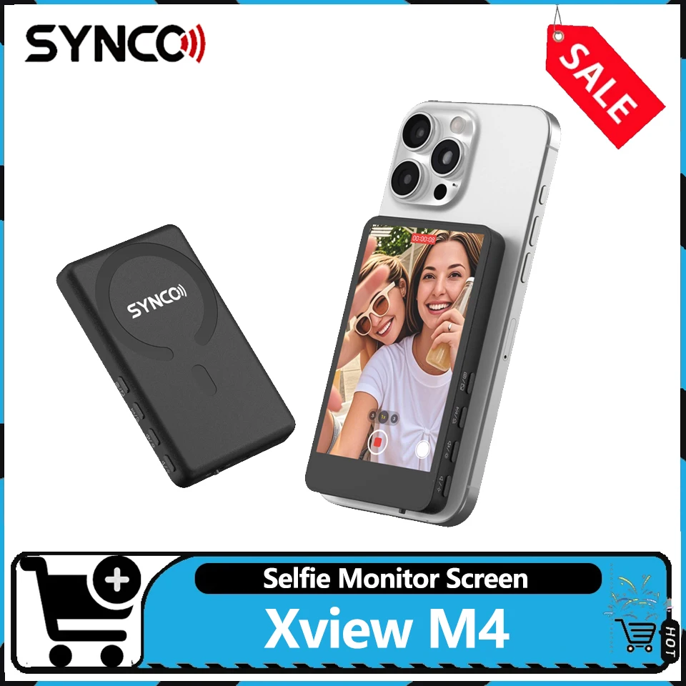 Беспроводной Bluetooth-монитор Synco XView M4 3.97 дюйма для селфи и видеоблогинга с телефона