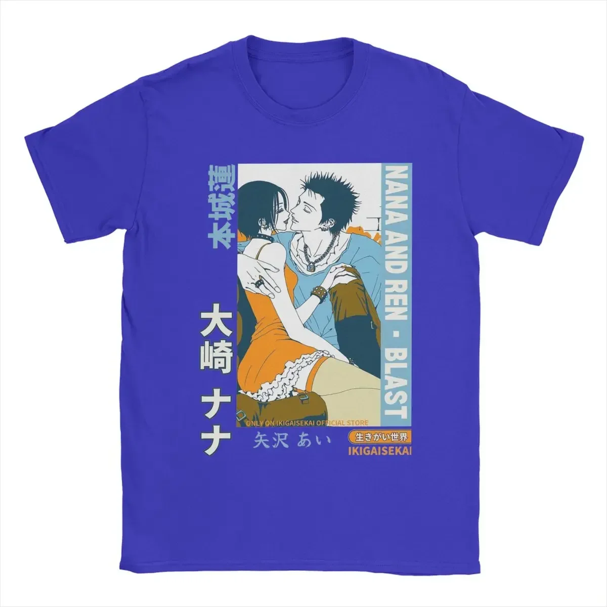 Men Vintage 100% Cotton Tee Shirt Crewneck Short Sleeve T Shirt Gift Idea Tops Nana Osaki And Ren Honjo Anime T-Shirts  graphic