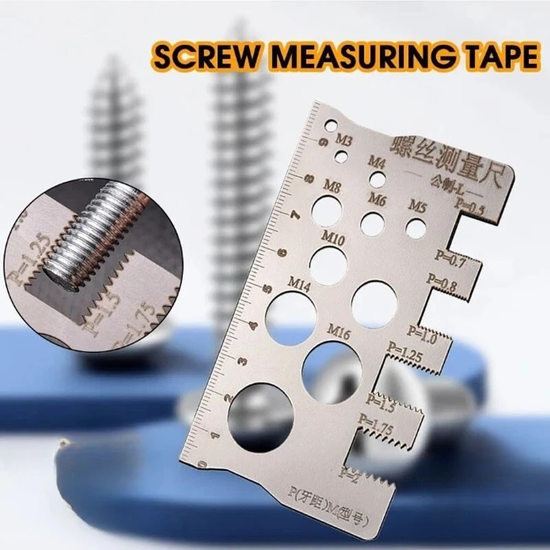 1/2/4pcs Thread Checker Screw Measurement Ruler Screw Thread Pitch Gauge Ruler Bolt Size Gauge for Measuring Bolt Nut Sizes