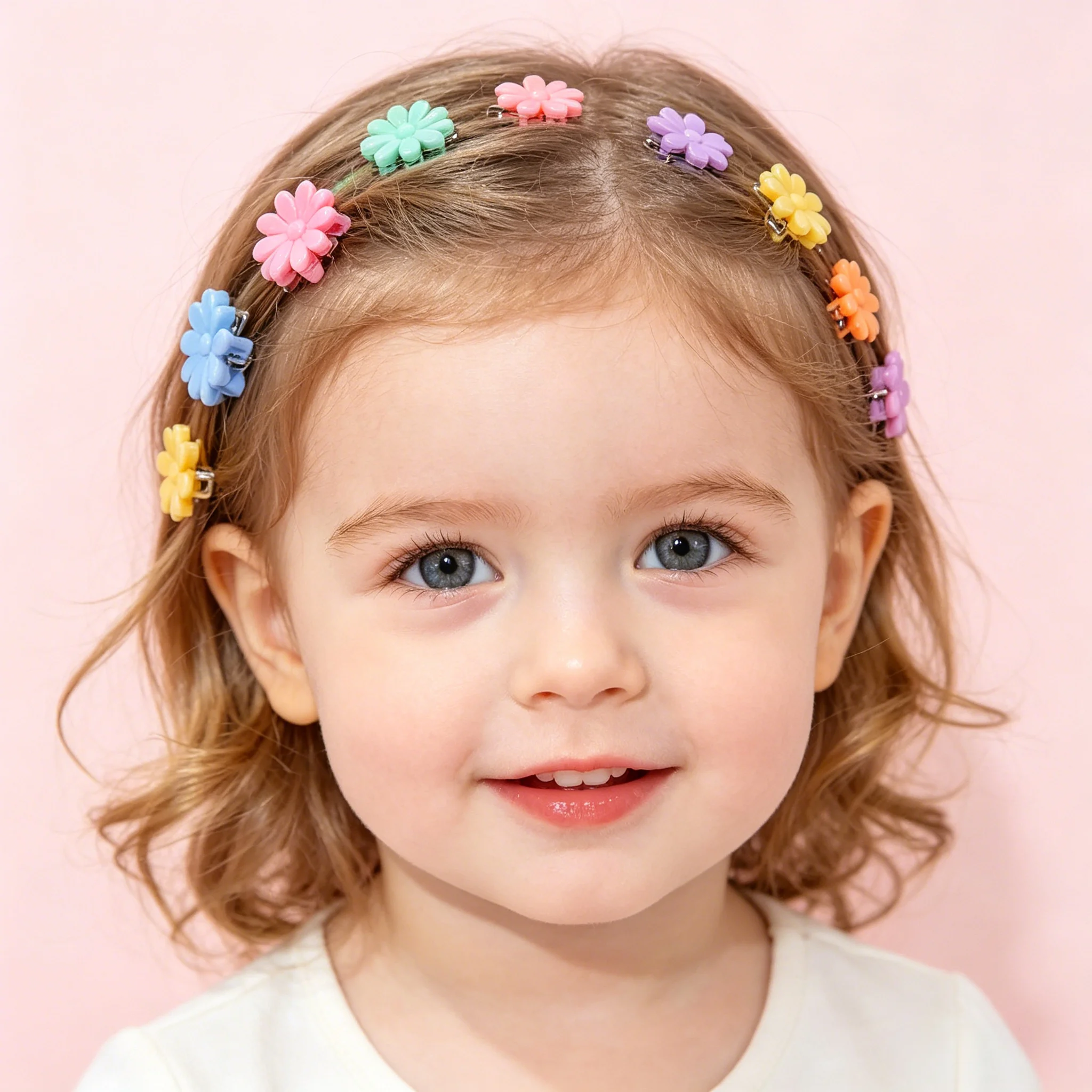 30/50/100Pcs Spring‑Colored Daisy Mini Hair Claw Clips, Non‑Slip Bangs Barrettes, Simple Basic Tiny Hair Pins for Hairstyling,