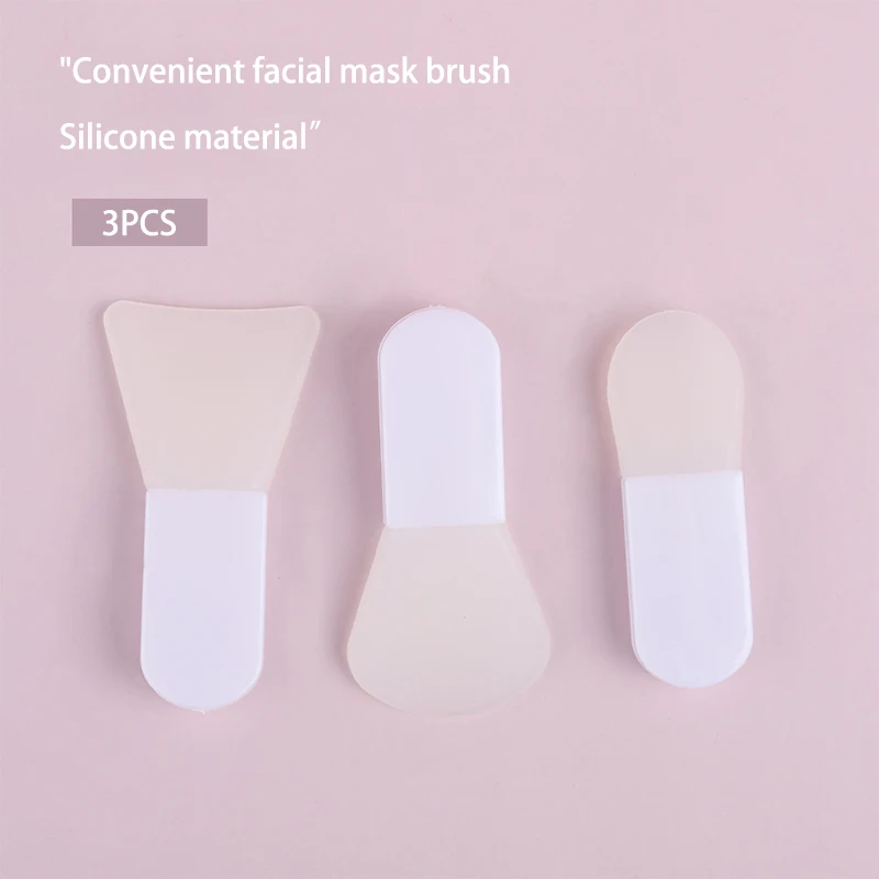 3pcs Convenient Facial Mask Is Made Of Silica Gel Which Is Suitable For Any Kind Of Smear Type Facial Mask Make Up Brushes