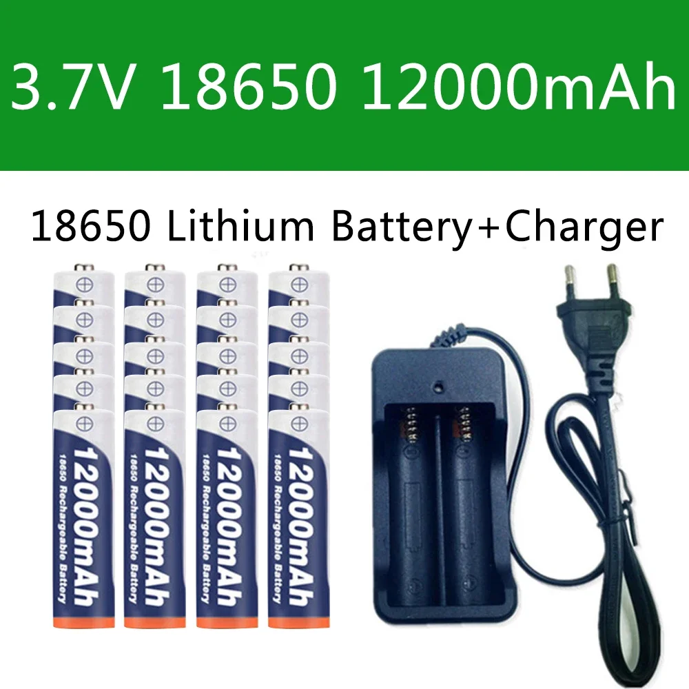 18650 battery 3.7V 12000mAh rechargeable Li-ion battery for Led flashlight Torch batery lithium battery charger Free Shipping