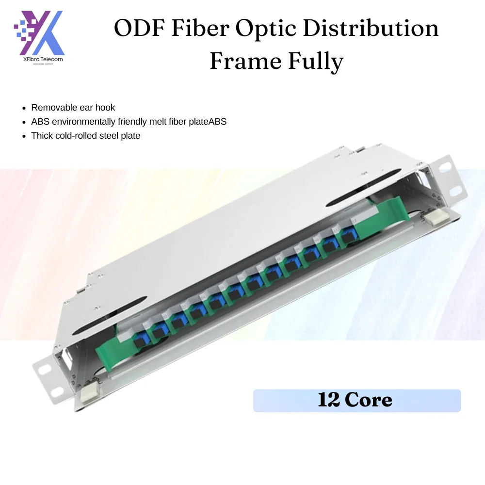 SC FC ST LC Adapter Cabinet, FTTH 12 Core ODF Fiber Optic Distribution Frame Fully Loaded With Telecom Grade Not Include Pigtail