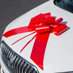Giant 30 Inch Car Bow Big Red Pull Strings Bows for Present Wrapping Happy Birthday Car Gift Decoration Car Show and Celebration
