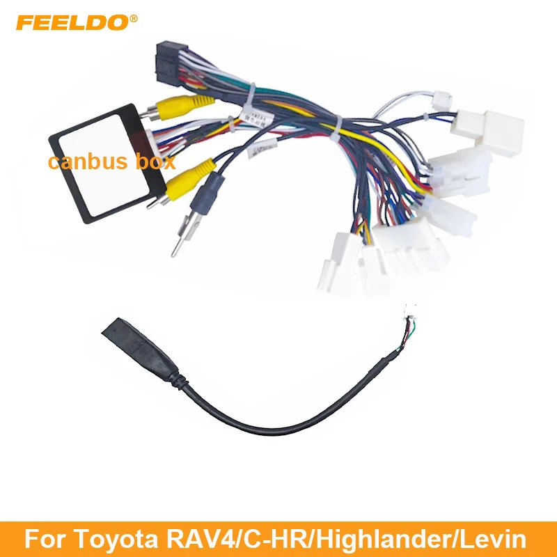 

FEELDO Car 16pin Android Wire Harness Power Cable With Canbus For Toyota RAV4/C-HR/Highlander/Levin/Corolla/Camry/Reiz