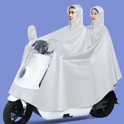 1 Pc Double Motorcycle Poncho Raincoat Electric Car Wholesale Thickened and Lengthened Adult Battery Car Raincoat