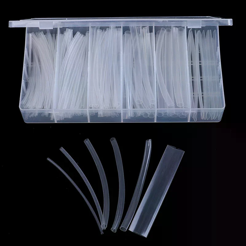 150Pcs Clear 100mm 2:1 Heat Shrink Tubing Polyolefin Transparent Tube Sleeving