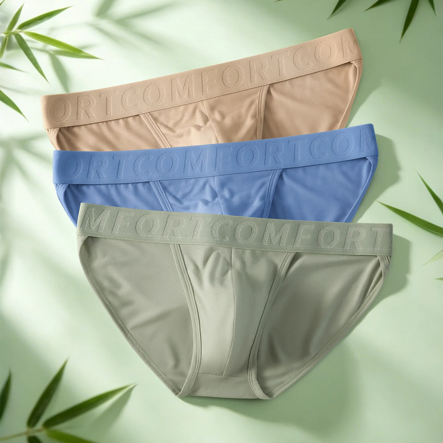 2pcs Man Underwear Briefs Bamboo Fiber Under Panties Sexy U Pouch Breathable Odor-free Low Rise Men Less Panties for Young Man