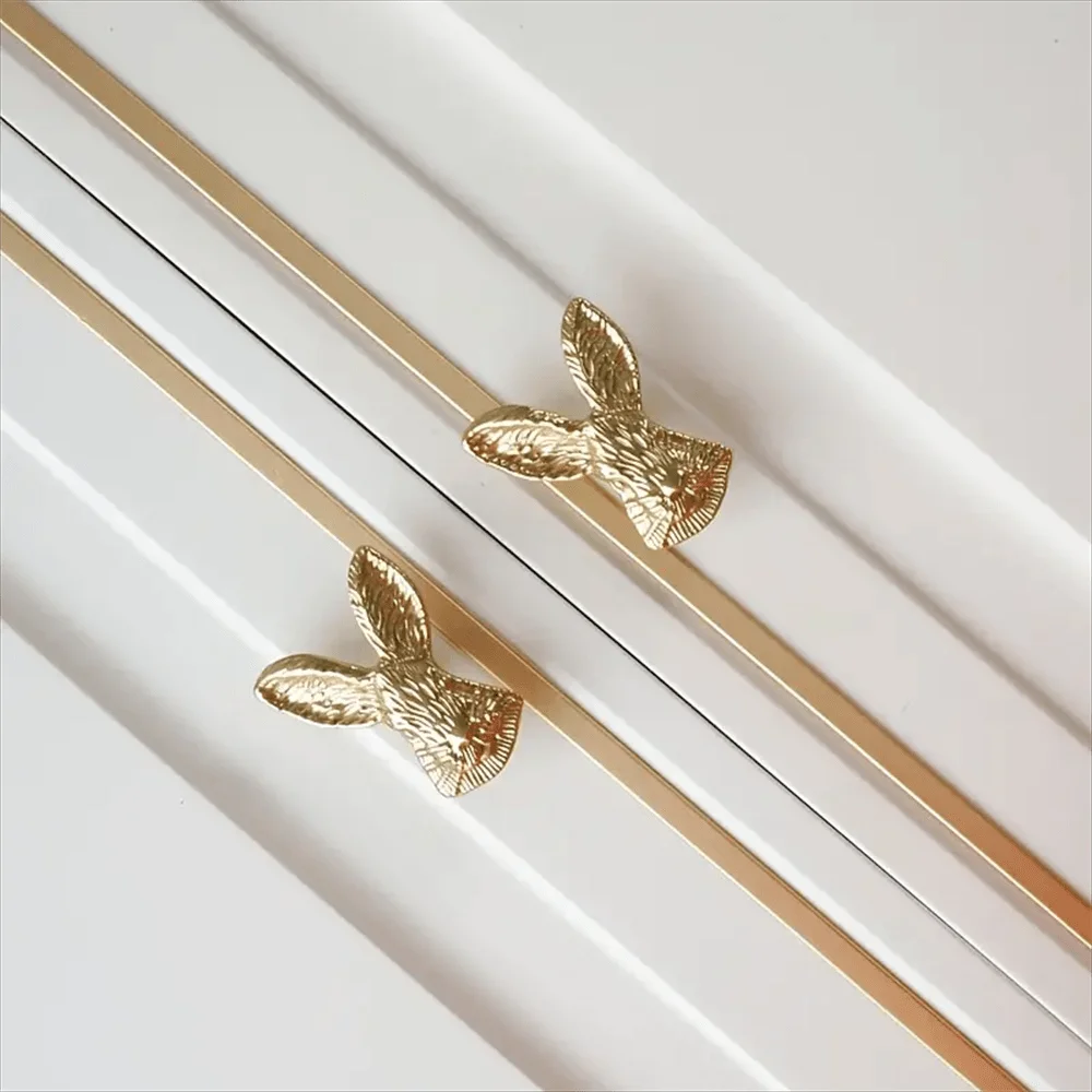Versatile Gold Rabbit Knob 1PC Zinc Alloy Drawer Pull for Cabinets Furniture Room Decor with Mounting Kit