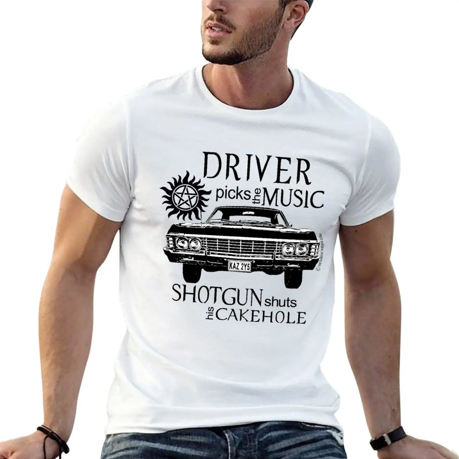 Driver Picks the Music T-Shirt Casual Daily Wear Short Sleeve Top