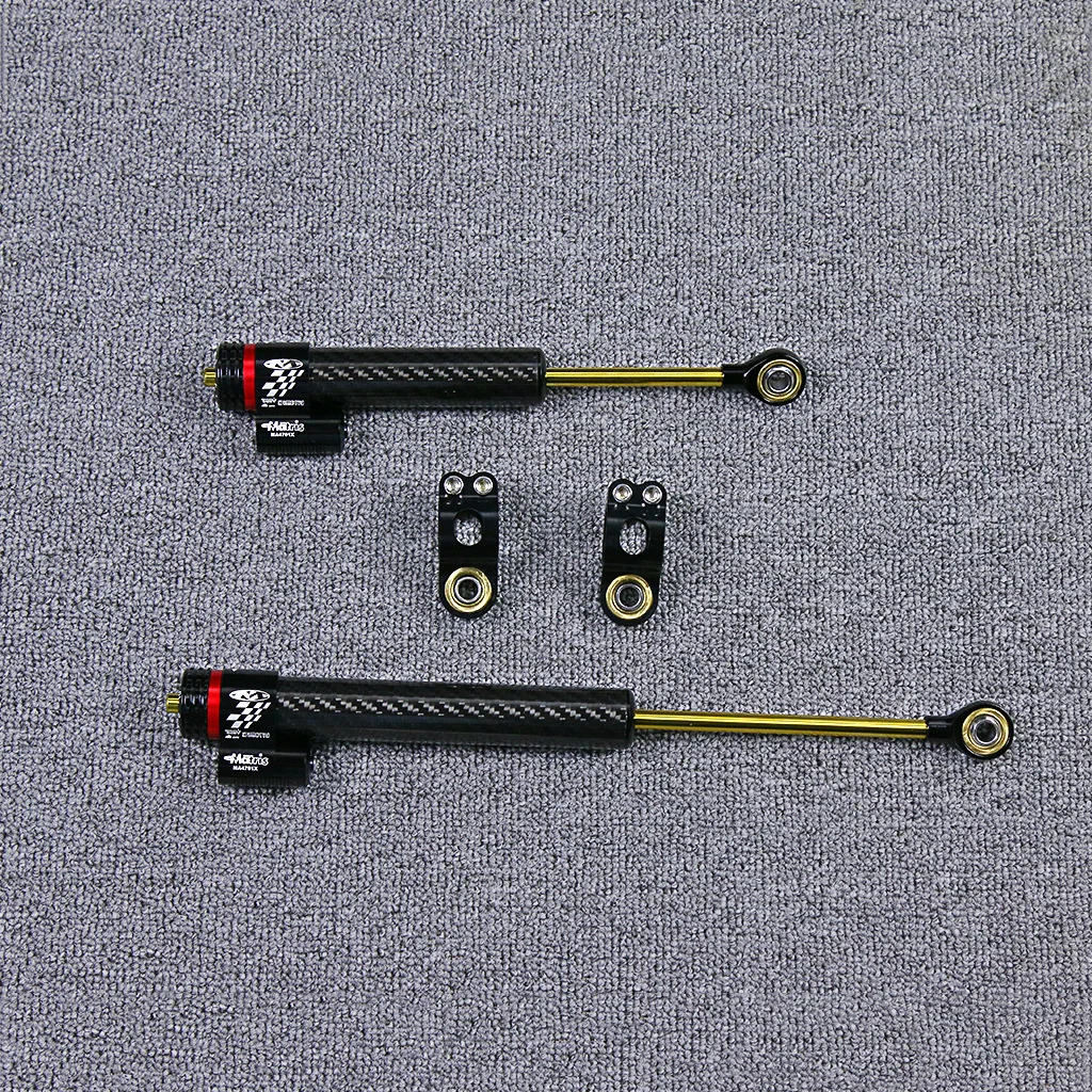 범용 오토바이 조정 가능한 댐퍼 스티어링 스태빌라이저, 혼다 가와사키 야마하용, 탄소 섬유 스티어링 스태빌라이저, 255mm, 342mm