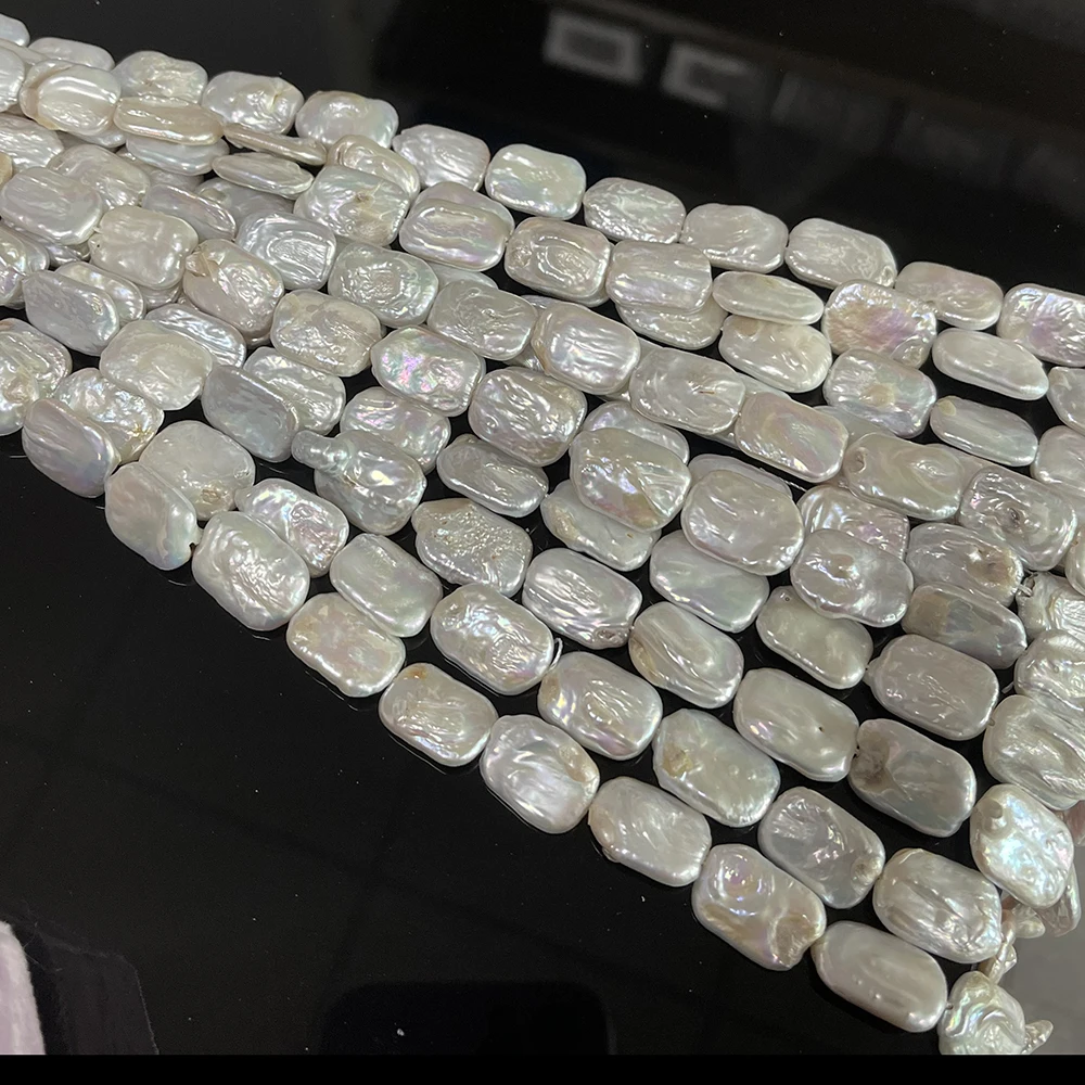 12x18mm AAA Grade Natural Freshwater Baroque Square Pearls, Loose Spacer Beads for DIY Jewelry Making Necklace Bracelet Gift