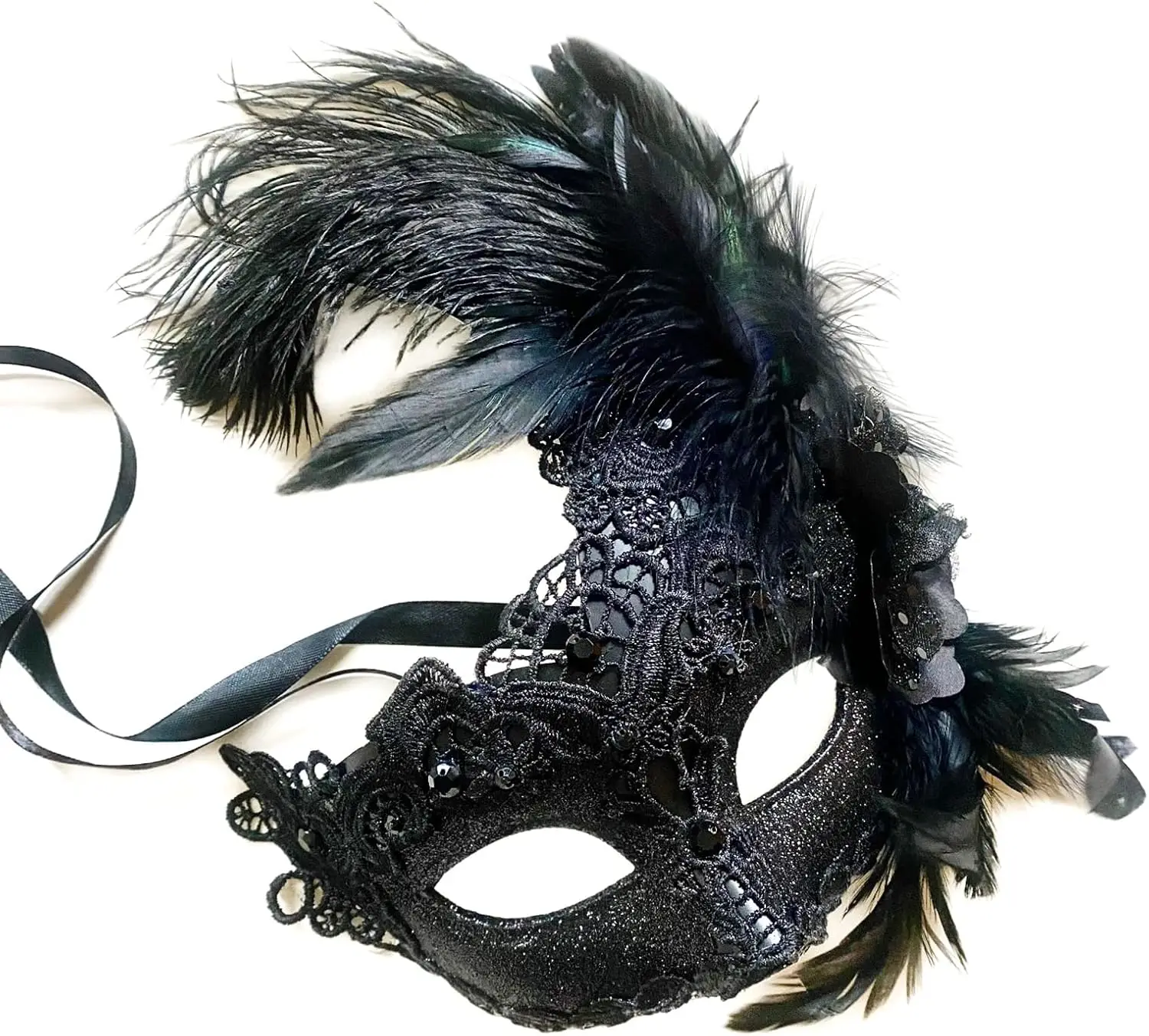 

Brocade Lace Masquerade Ball Mask for Mardi Gras Birthday Prom Wedding Party, Burlesque Costume Accessory