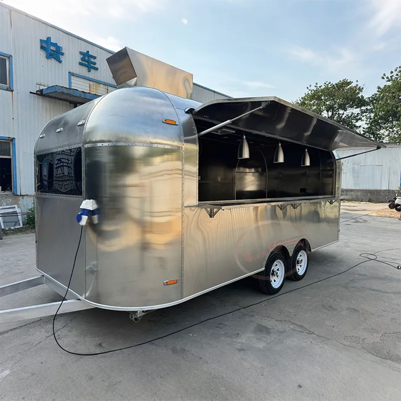 

Customized Food Truck Fully Equipped Street Coffee Ice Cream Shop Kiosk Mobile Food Trailer With Full Kitchen