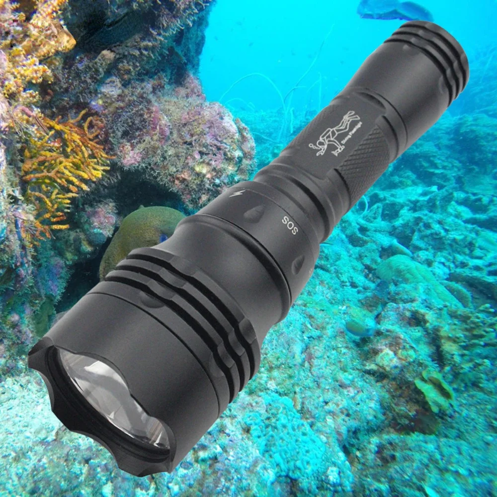 Super Bright Diving Flashlight with Magnetic Switch 3000lm XHP50.2 LED Torch 21700 Battery