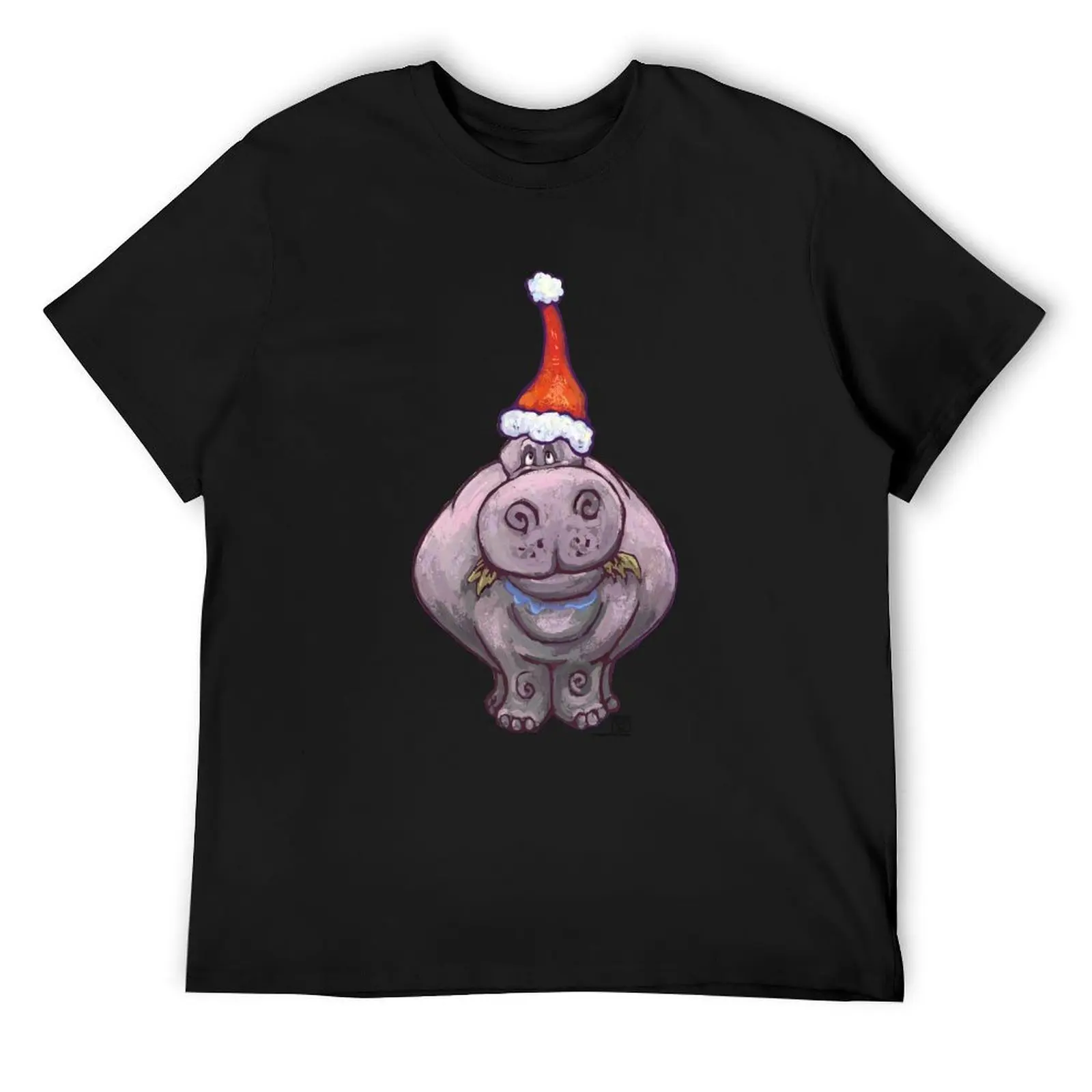 

Hippopotamus Christmas T-Shirt blanks cotton graphic tees summer shirt mens t shirt