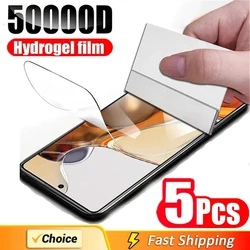 5Pcs Hydrogel Film for Xiaomi Poco X3 Pro F3 M3 M4 10T 11T 12T Pro Screen Protector for Redmi Note 11 10 9 Pro 9s 10s 9T 9A 9C