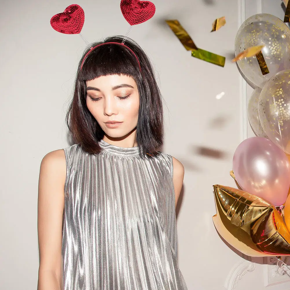 

3Pcs Party Headband Heart Shaped Hair Band Lovely Lightweight Comfortable Festival Wear for Girls Special Occasions