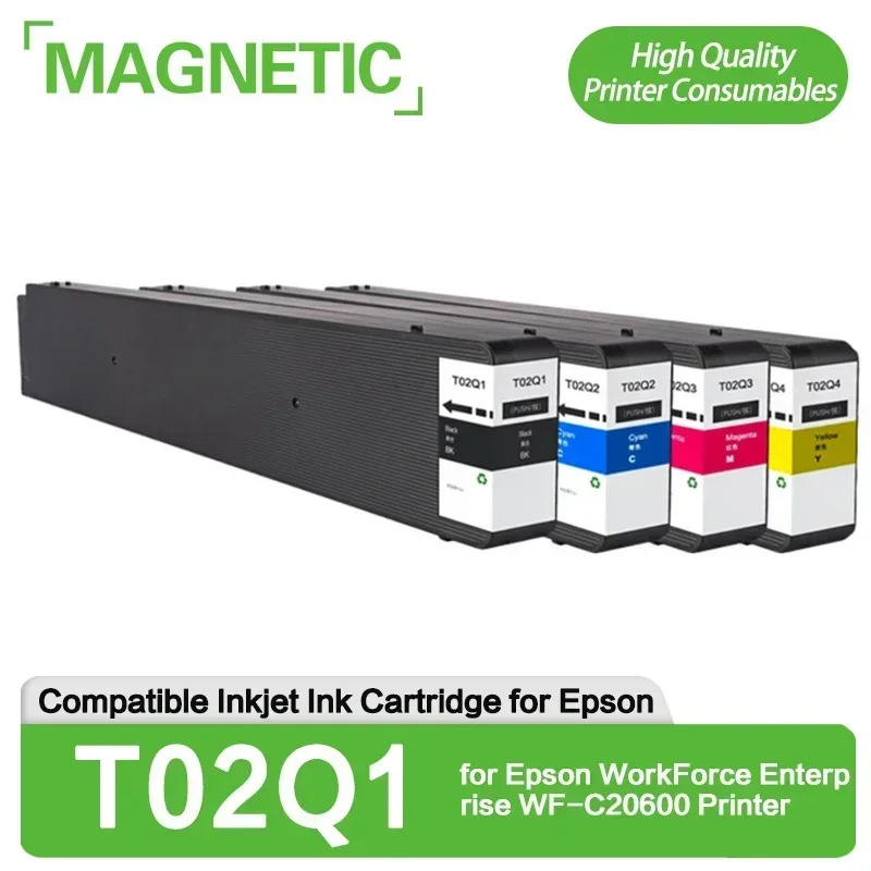 

T02Q1 T02Q2 T02Q3 T02Q4 Premium Compatible Color Inkjet Ink Cartridge for Epson WorkForce Enterprise WF-C20600 Printer