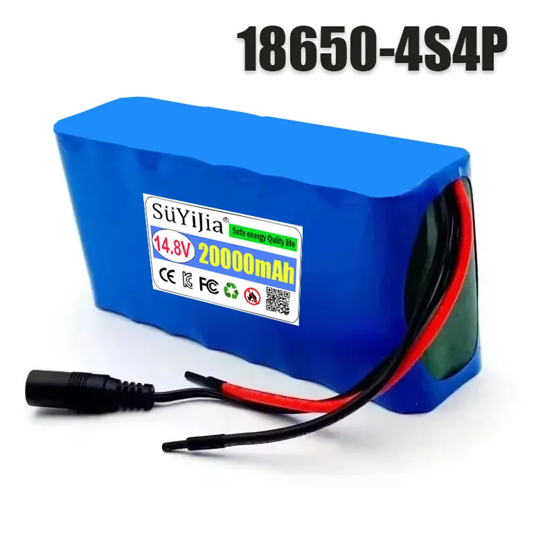 14.8V 20Ah 18650 Lithium Battery Pack 4S4P 16.8V LED Night Fishing Light Heater Miner's Light Amplifier Battery