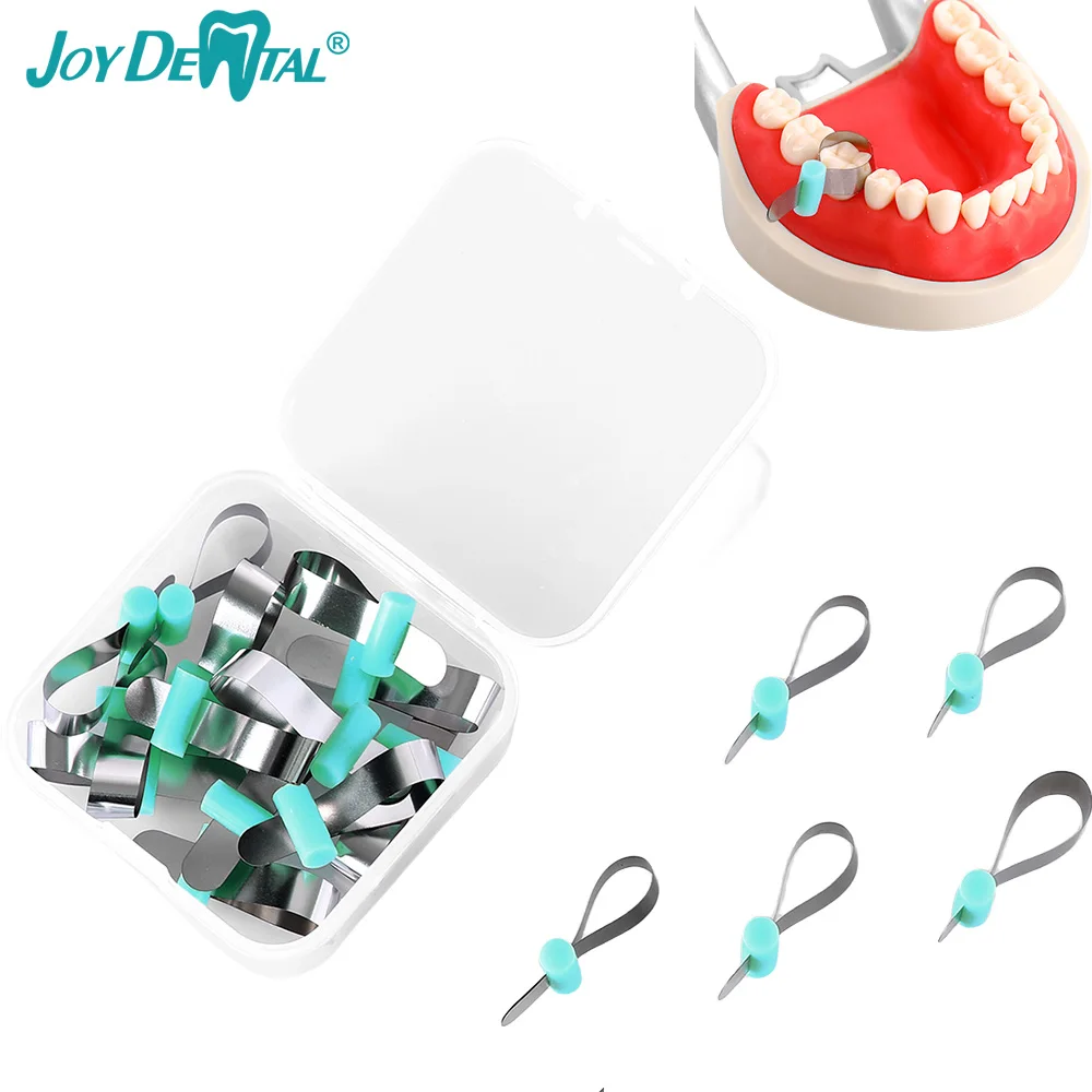 

JOY DENTAL Dental Forming Sheet Orthodontic Sectional Contoured Metal Matrices Polyester Dentist Material for Adult/Child