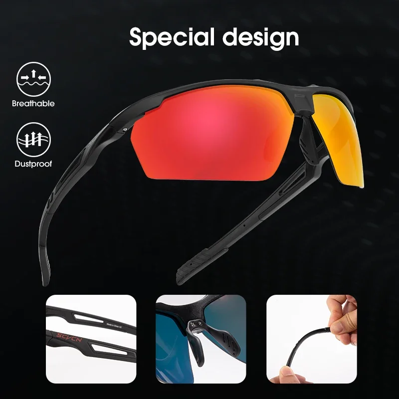 SCVCN-Polarized Cycling Glasses Running Sunglasses UV Protection Bicycle Sports MTB Road Bike Eyewear for Women Cycle Goggles