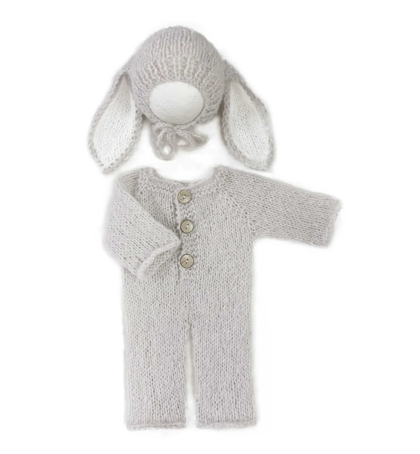 Baby Outfit Newborn Photography Props Bunny Knitted Wool Baby Hat Jumpers baby photo shoot   Clothing