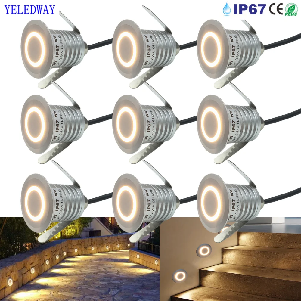 Outdoor Garden Decoration Lamp IP67 Waterproof LED Deck Lights 12V Garden Step Light For Stairs Patio Pathway Yard Wall Lighting