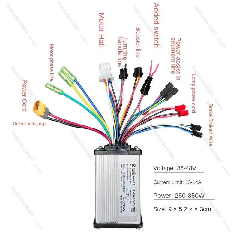 Bicycle conversion 5-speed 36v48v250W350W500W power-assisted electric bike speed meter controller code meter