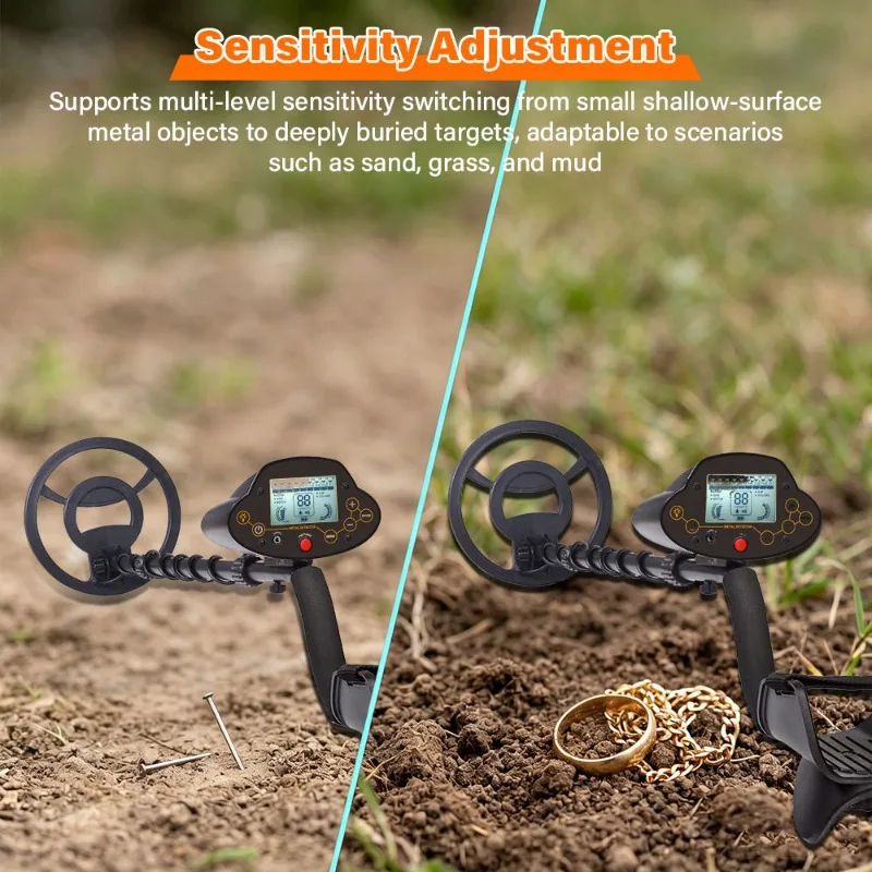 MD-5040 High Precision Metal Detector With 8 Inch Waterproof Search Coil For Gold Silver Coins Jewelry Treasure Detecting