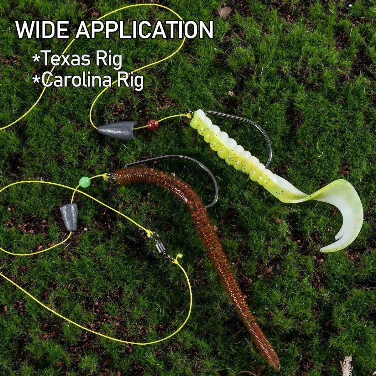 خطاف صيد السمك من FishTrip EWG خطاف صيد السمك لخطاف طعم ناعم من تكساس كارولينا ملحقات صيد الأسماك في المياه المالحة من الفولاذ عالي الكربون