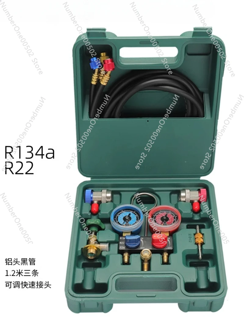 R134a/R22/R410a Automotive Air Conditioning Mini Refrigerant Fluoride Meter Snow Pressure Meter Double Meter Valve Group