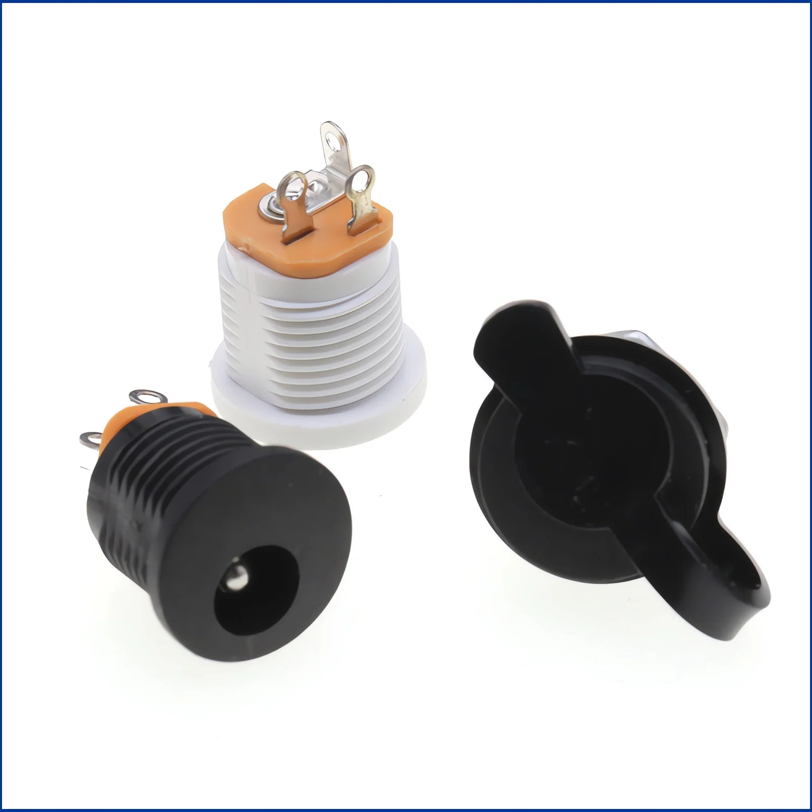 DC 커넥터 DC-022 5.5mm x 2.1mm 3핀 암 DC 전원 잭 패널 장착 나사 너트 키트 DC 소켓 전기 플러그