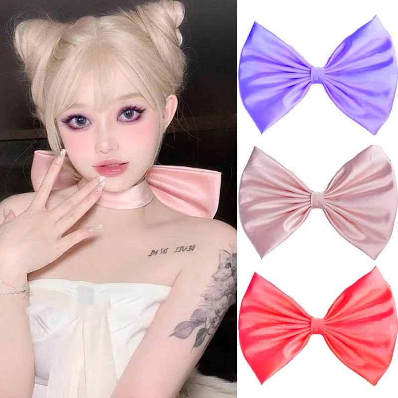 

Cute Large Bow Neck Necklace with Girl Accessories Collar Female Neck Strap Cosplay Cat Tie Decoration