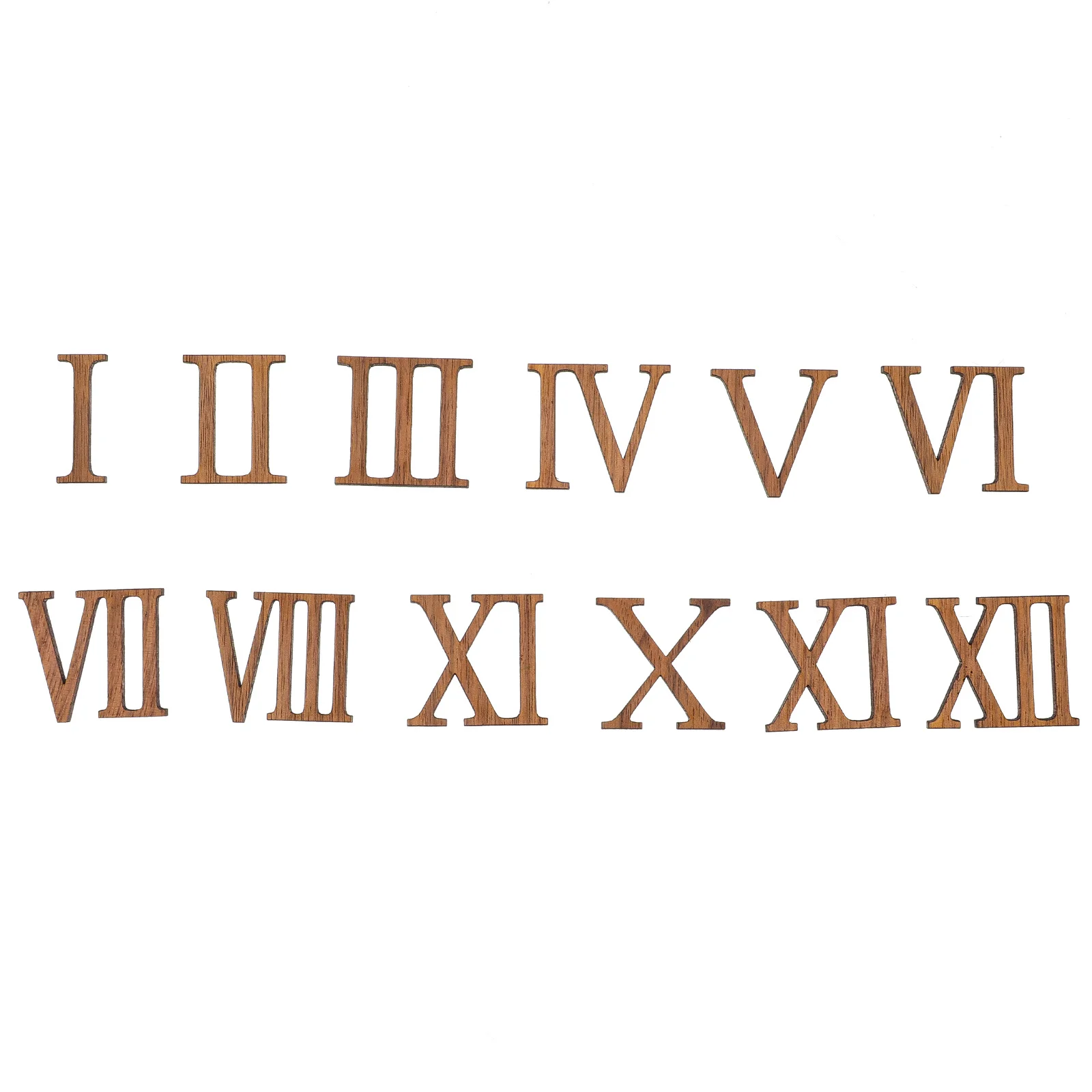 12 قطعة رقم روماني للساعة أرقام خشبية مستقرة وناعمة مناسبة لقطع غيار أيدي إصلاح ساعة الحائط