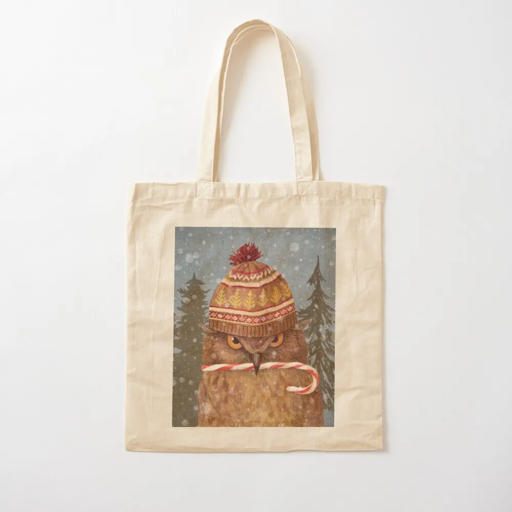 

Christmas Owl Tote Bag sac pour femme Canvas shoulder bag Customizable tote bag bags luxury women Canvas Tote