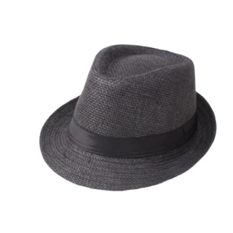

1PC Children Kids Summer Beach Straw Hat Jazz Panama Trilby Fedora Hat Gangster Cap Outdoor Breathable Hats Girls Boys Sunhat