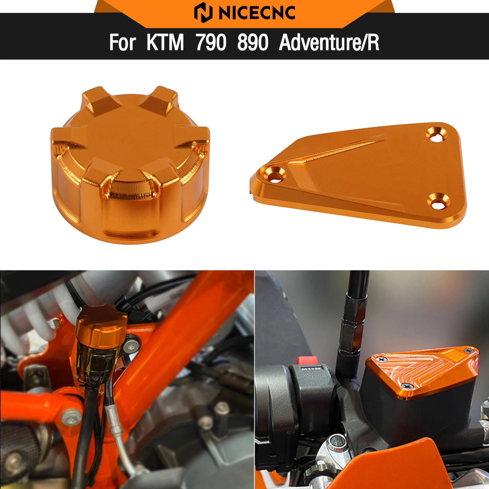 

For KTM 790 Adventure/R 2018-2022 890 Adv/R 2021 Front Rear Brake Reservoir Master Cylinder Cover 790 890 Duke/Duke L 2021-2023