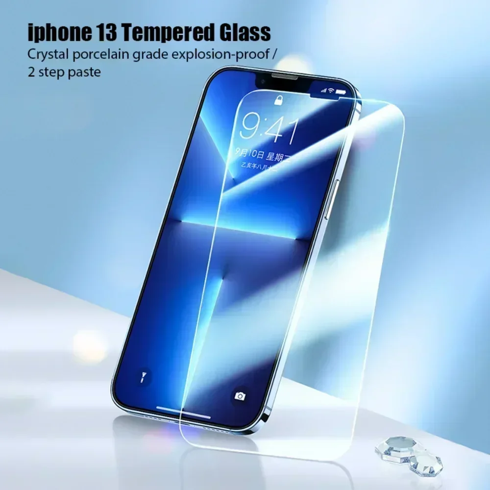 4PCS Tempered Glass for iPhone 13 12 11 14 15 Pro XR X XS Max Screen Protector on for iPhone 13 Pro Max Mini 7 8 6 6S Plus Glass