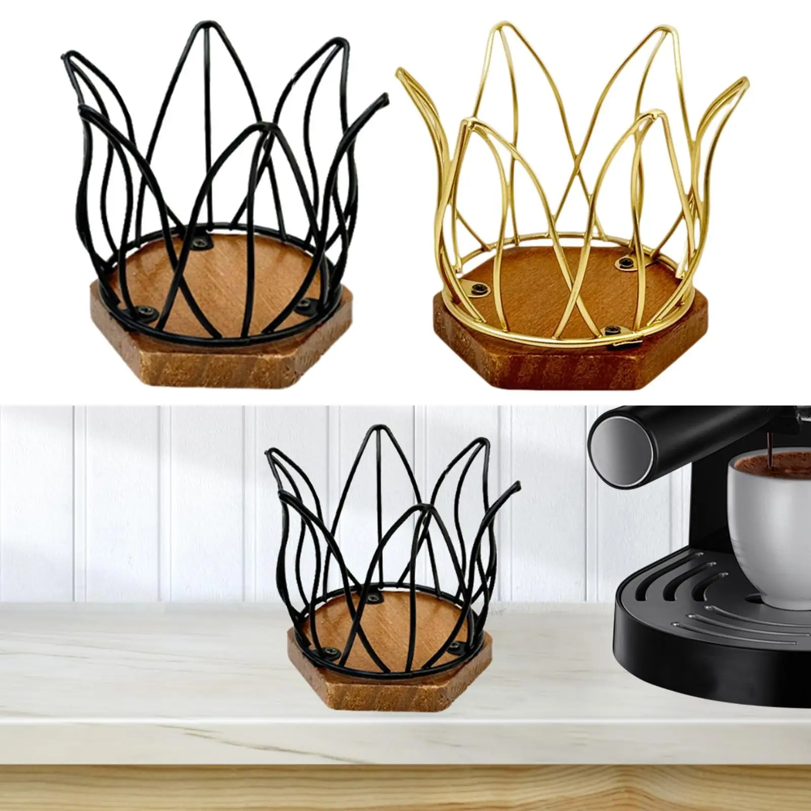 حامل فلتر القهوة، حاوية تنظيم حديدية لتدفئة المنزل والمطبخ المنزلي