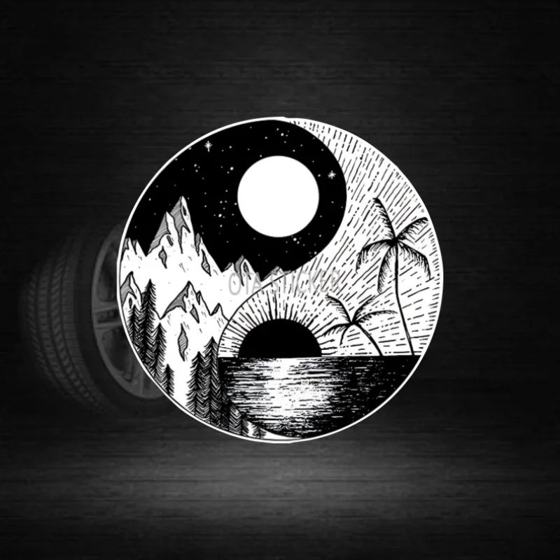 

1pc Yin Yang Tai Chi Matte Vinyl Sticker Waterproof Self-Adhesive Decal for Motorcycle Helmet Car Window Bumper