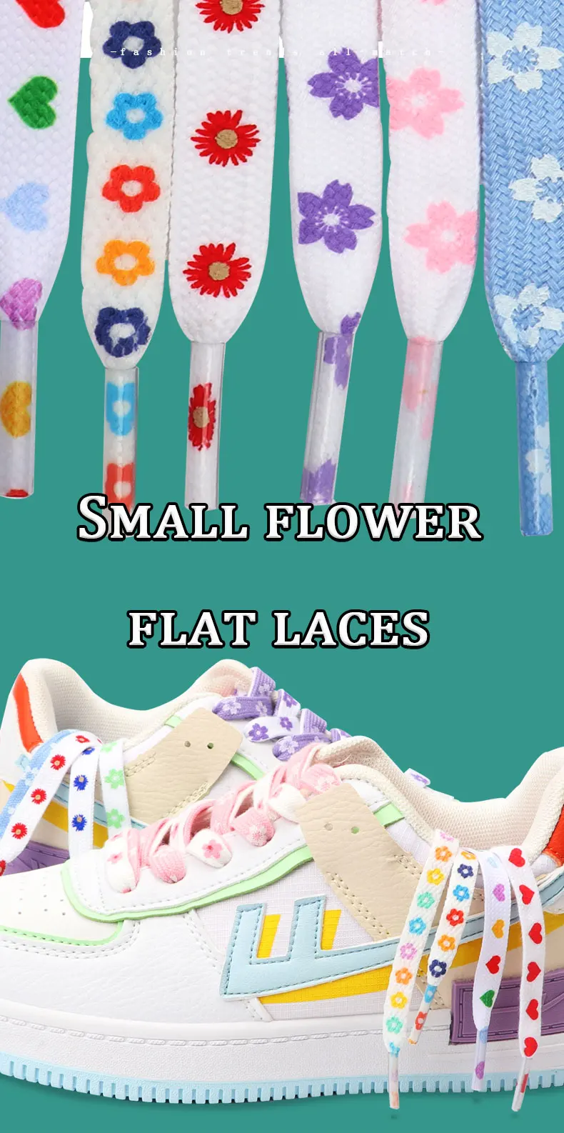 1Pair Sakura Printed Flat Shoelaces, Cute Cherry Blossom Flower Pattern Shoe Laces, Decorative Floral Shoestrings for Sneakers