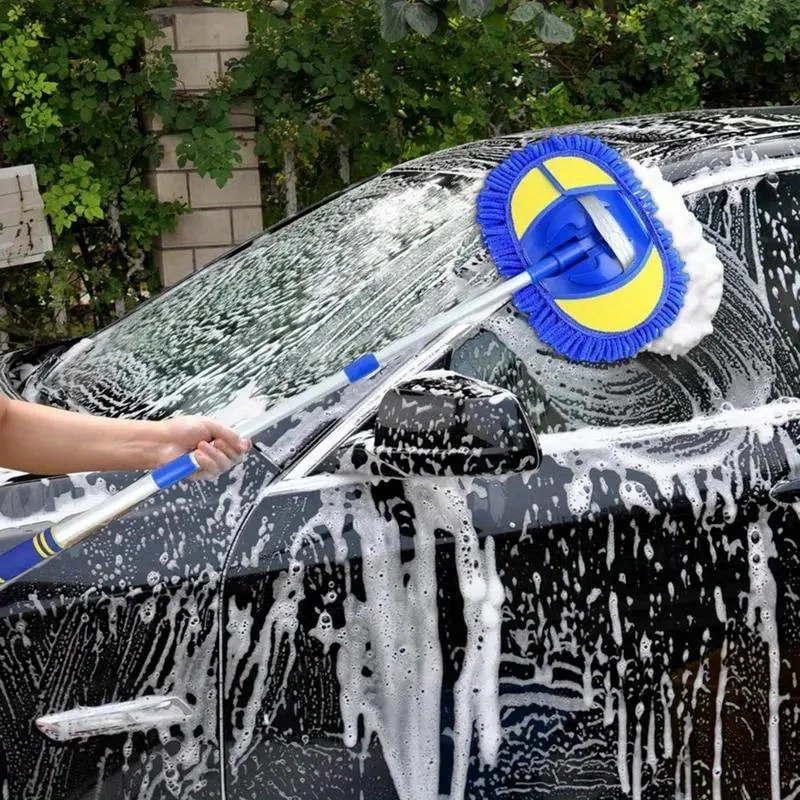

Щетка для мытья автомобиля, шениль, чистящая щетка, шайба из микрофибры, длинная ручка, телескопическая машина, внешний фургон, аксессуары для автофургона