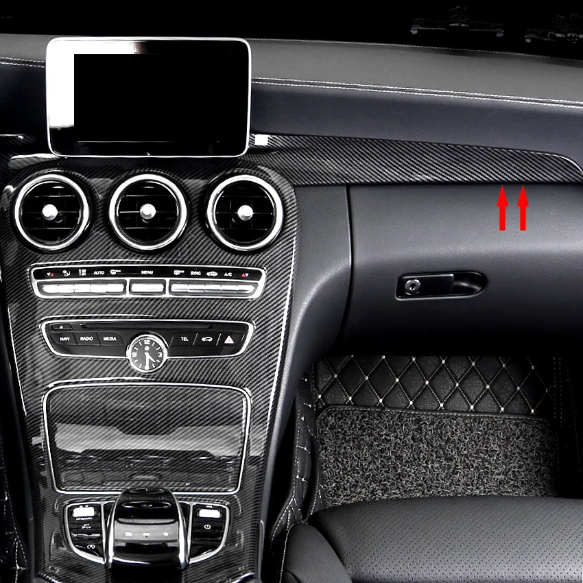 

For Mercedes-Benz C-Class GLC C180L C200L GLC260 center console carbon fiber interior modified trim panels